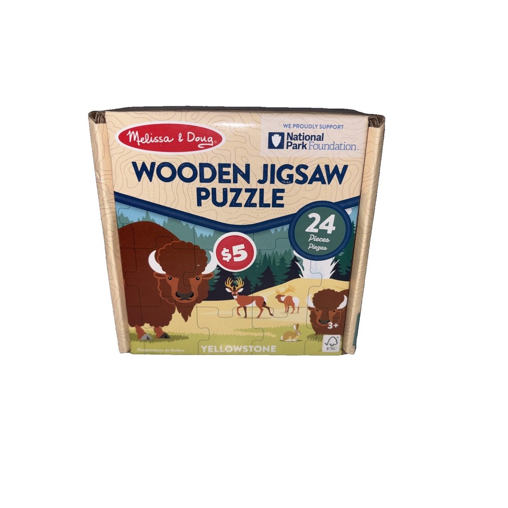 NEW  Melissa & Doug Yellowstone Wooden Jigsaw Puzzle National Park 24 Pieces New